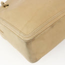CHANEL Chain Shoulder Bag Lamb Skin Beige Gold CC Auth 165944-16