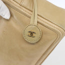 CHANEL Chain Shoulder Bag Lamb Skin Beige Gold CC Auth 165944-17
