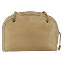 CHANEL Chain Shoulder Bag Lamb Skin Beige Gold CC Auth 165944-2