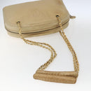 CHANEL Chain Shoulder Bag Lamb Skin Beige Gold CC Auth 165944-7