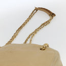 CHANEL Chain Shoulder Bag Lamb Skin Beige Gold CC Auth 165944-8