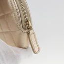 CHANEL Matelasse Air Pods case Coin Purse Lamb Skin Gold CC Auth 165948SM-8