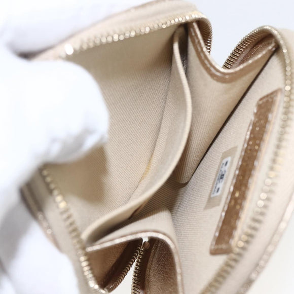 CHANEL Matelasse Air Pods case Coin Purse Lamb Skin Gold CC Auth 165948SM