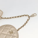 CHANEL Matelasse Air Pods case Coin Purse Lamb Skin Gold CC Auth 165948SM-9