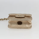 CHANEL Matelasse Air Pods case Coin Purse Lamb Skin Gold CC Auth 165948SM-25