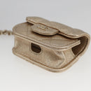 CHANEL Matelasse Air Pods case Coin Purse Lamb Skin Gold CC Auth 165948SM-26