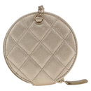 CHANEL Matelasse Air Pods case Coin Purse Lamb Skin Gold CC Auth 165948SM-2