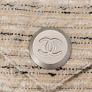 CHANEL Chain Shoulder Bag Tweed White Silver CC Auth 165951SM-19