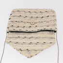 CHANEL Chain Shoulder Bag Tweed White Silver CC Auth 165951SM-9