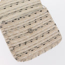 CHANEL Chain Shoulder Bag Tweed White Silver CC Auth 165951SM-21