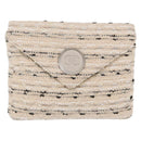 CHANEL Chain Shoulder Bag Tweed White Silver CC Auth 165951SM-13