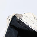 CHANEL Chain Shoulder Bag Tweed White Silver CC Auth 165951SM-26