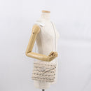 CHANEL Chain Shoulder Bag Tweed White Silver CC Auth 165951SM-28