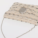 CHANEL Chain Shoulder Bag Tweed White Silver CC Auth 165951SM-6