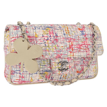 CHANEL Matelasse 25 Chain Shoulder Bag Canvas Multicolor Silver CC Auth 165952SM