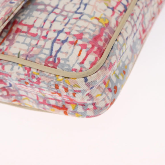CHANEL Matelasse 25 Chain Shoulder Bag Canvas Multicolor Silver CC Auth 165952SM