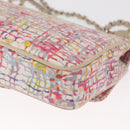 CHANEL Matelasse 25 Chain Shoulder Bag Canvas Multicolor Silver CC Auth 165952SM-19