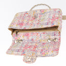 CHANEL Matelasse 25 Chain Shoulder Bag Canvas Multicolor Silver CC Auth 165952SM-21