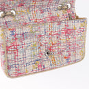 CHANEL Matelasse 25 Chain Shoulder Bag Canvas Multicolor Silver CC Auth 165952SM-23