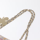 CHANEL Matelasse 25 Chain Shoulder Bag Canvas Multicolor Silver CC Auth 165952SM-14
