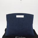 CHANEL Matelasse Hand Bag Denim Blue CC Auth 165953SAV-12
