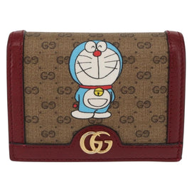 GUCCI Micro GG Supreme Doraemon Wallet PVC Beige Gold 647788 Auth 165954SAM - 0