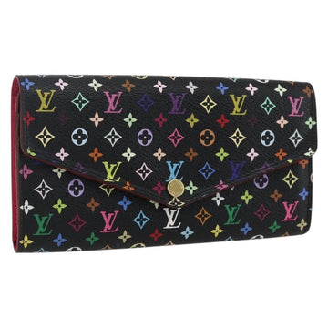 LOUIS VUITTON Multicolor Portefeiulle Sarah Wallet Black M60668 LV Auth 165955V