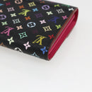 LOUIS VUITTON Multicolor Portefeiulle Sarah Wallet Black M60668 LV Auth 165955V-15
