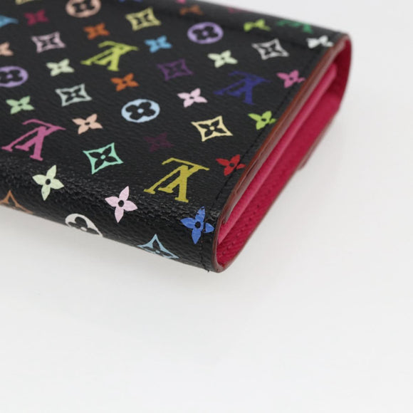 LOUIS VUITTON Multicolor Portefeiulle Sarah Wallet Black M60668 LV Auth 165955V