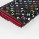 LOUIS VUITTON Multicolor Portefeiulle Sarah Wallet Black M60668 LV Auth 165955V-16