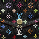 LOUIS VUITTON Multicolor Portefeiulle Sarah Wallet Black M60668 LV Auth 165955V-8