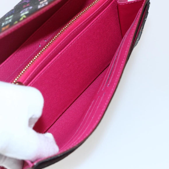 LOUIS VUITTON Multicolor Portefeiulle Sarah Wallet Black M60668 LV Auth 165955V