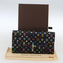 LOUIS VUITTON Multicolor Portefeiulle Sarah Wallet Black M60668 LV Auth 165955V-12