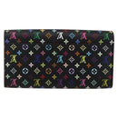 LOUIS VUITTON Multicolor Portefeiulle Sarah Wallet Black M60668 LV Auth 165955V-2
