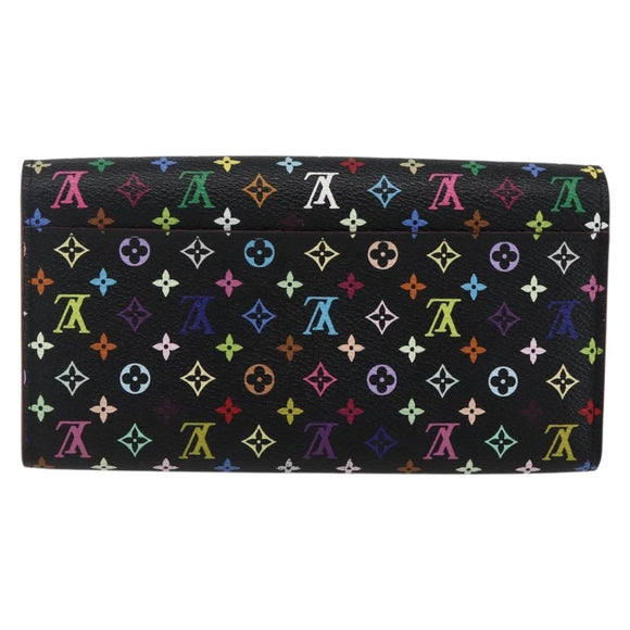 LOUIS VUITTON Multicolor Portefeiulle Sarah Wallet Black M60668 LV Auth 165955V