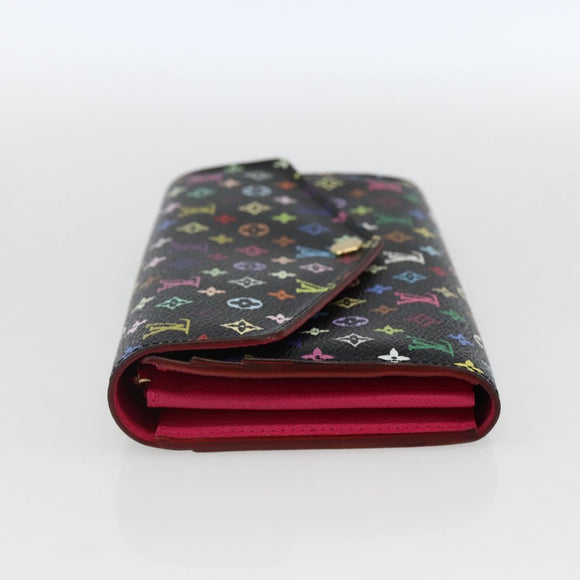 LOUIS VUITTON Multicolor Portefeiulle Sarah Portemonnee Zwart M60668 LV Auth 165955V