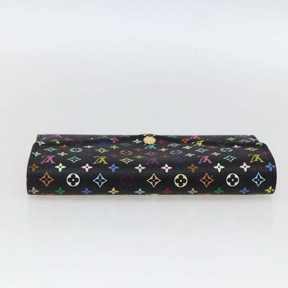 LOUIS VUITTON Multicolor Portefeiulle Sarah Wallet Black M60668 LV Auth 165955V