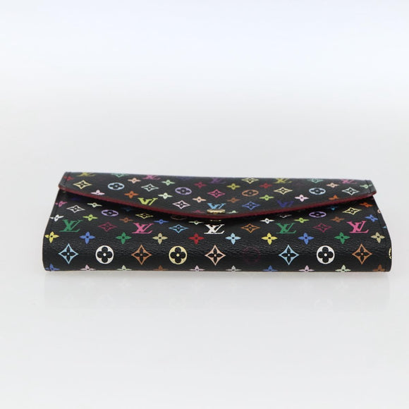 LOUIS VUITTON Multicolor Portefeiulle Sarah Wallet Black M60668 LV Auth 165955V