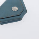 HERMES Van Cator Münzbörse Leder 4er Set Hellblau Orange weiß Auth 165957-7
