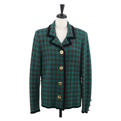 SAINT LAURENT Knitted Fabrics Jacket Wool Green Auth 165959M