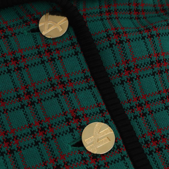 SAINT LAURENT Knitted Fabrics Jacket Wool Green Auth 165959M