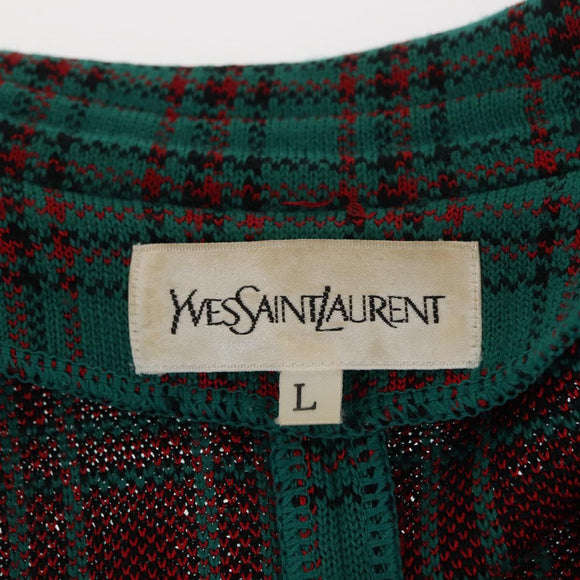 SAINT LAURENT Knitted Fabrics Jacket Wool Green Auth 165959M