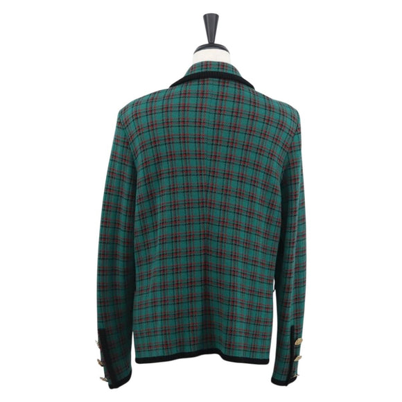 SAINT LAURENT Knitted Fabrics Jacket Wool Green Auth 165959M