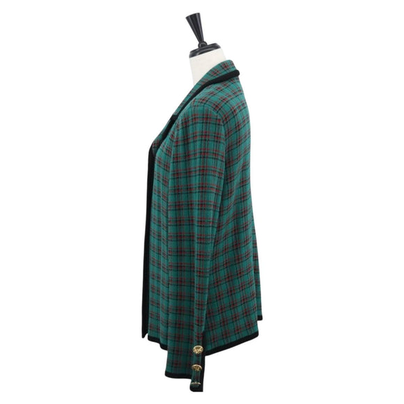 SAINT LAURENT Knitted Fabrics Jacket Wool Green Auth 165959M