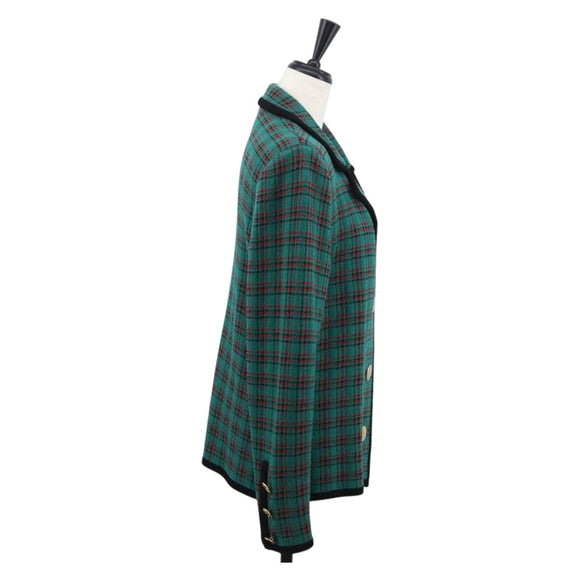SAINT LAURENT Knitted Fabrics Jacket Wool Green Auth 165959M