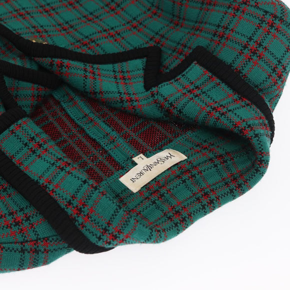 SAINT LAURENT Knitted Fabrics Jacket Wool Green Auth 165959M