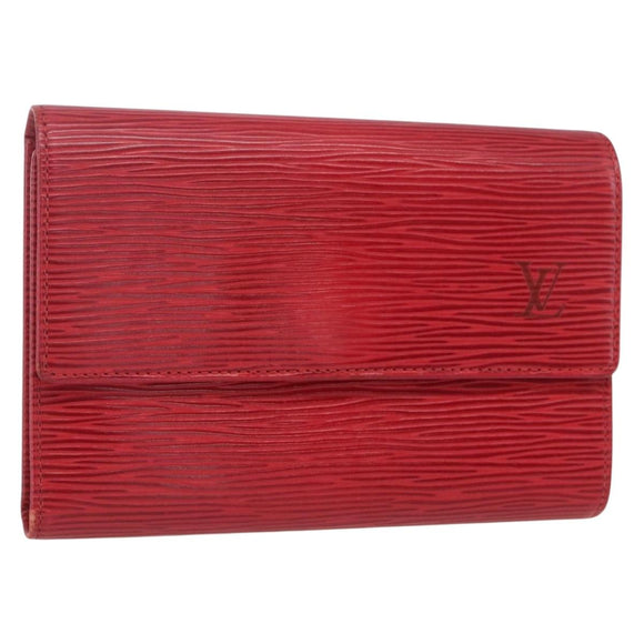 LOUIS VUITTON Epi Porte TresorEtui Papie Wallet Red M63717 LV Auth 165961