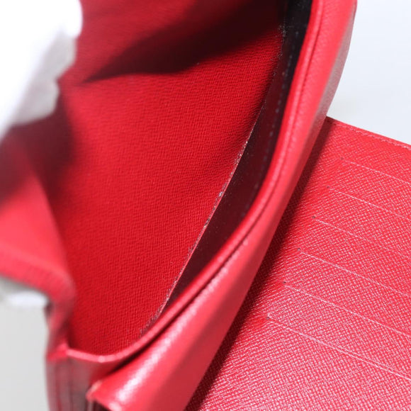LOUIS VUITTON Epi Porte TresorEtui Papie Wallet Red M63717 LV Auth 165961