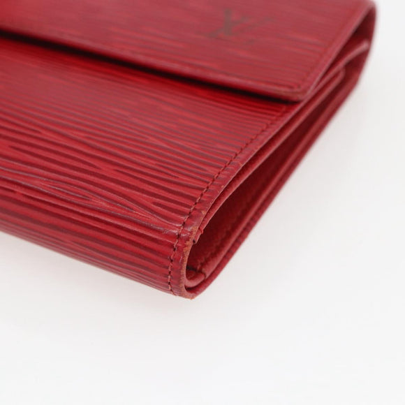 LOUIS VUITTON Epi Porte TresorEtui Papie Wallet Red M63717 LV Auth 165961