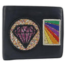 SAINT LAURENT Compact Wallet Leather Black Auth 165962-1